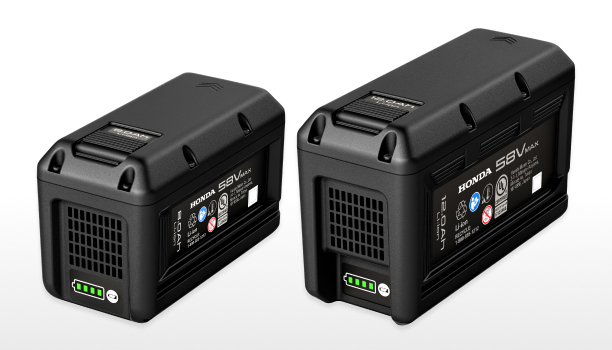 A 12Ah battery and 8Ah battery against a white studio background. 