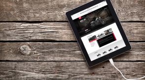 A Honda generator powers a tablet 