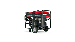 3/4 front side view of Commercial 10000 GFCI ES generator on white space.  