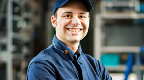 A Honda service employee smiles. 