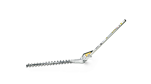 3/4 side view of Honda VersAttach Hedge Trimmer Long attachment on white space.  
