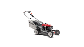 3/4 front view of Honda HRX Hydrostatic Versamow Lawn Mower on white space.  