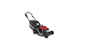 3/4 front view of Honda HRN Smart Drive Blade-Stop System Lawn Mower on white space.  